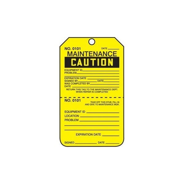 Accuform Caution, HS-Laminate, 3-1/4 in Width, 0.3 in Height, , 25 PK TPP206CTP - main